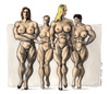 Cartoon: X-treme body (small) by Niessen tagged women muscles aggressive naked newton photographer