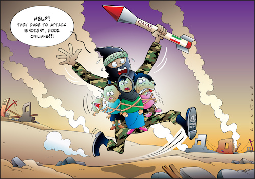 Cartoon: Gaza (medium) by Carayboo tagged israel,palestine,qatar,iran,hamas,lebanon,hezbollah,tsahal,judee,war,lengele