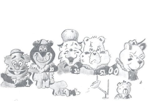 Cartoon: The Famous Bears (medium) by Zachary tagged bears,yogi,bear,winnie,the,pooh,football