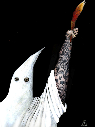Cartoon: racism and tatoo (medium) by drljevicdarko tagged racism,paradox