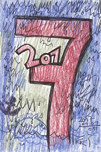 Cartoon: 2017 Prognosis (medium) by Kestutis tagged 2017,prognosis,new,year,dada,postcard,kestutis,lithuania,2016