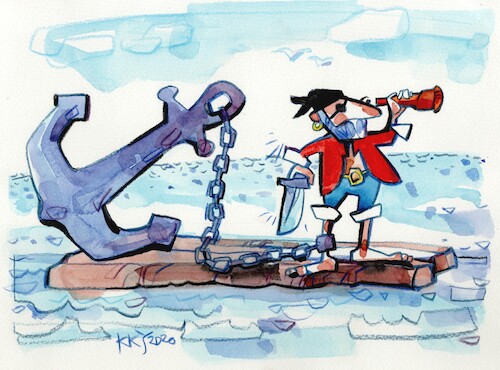 Cartoon: A ship captain with character (medium) by Kestutis tagged ship,captain,pirate,anchor,character,kestutis,lithuania