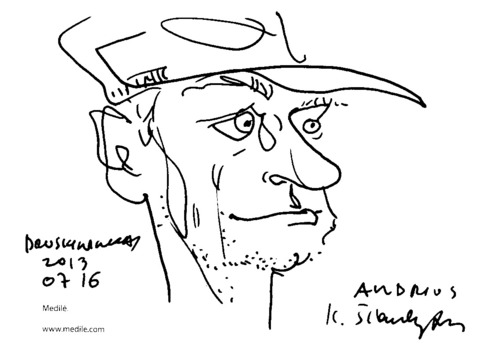 Cartoon: Artist Andrius (medium) by Kestutis tagged artist,kestutis,lithuania,sketch,caricature