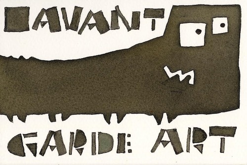 Cartoon: AVANT GARDE ART (medium) by Kestutis tagged dada,postcard,mail,art,comic,kestutis,lithuania,avantgarde