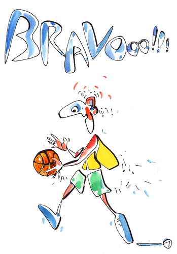 Cartoon: Basketball Air King. Wings (medium) by Kestutis tagged flügeln,fan,bravo,wings,lithuania,kestutis,sport,king,air,basketball
