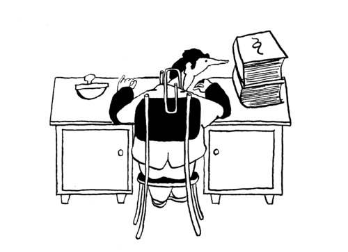 Cartoon: BUREACRAT (medium) by Kestutis tagged office,stuhl,chair,lithuania,siaulytis,kestutis,bureaucrat