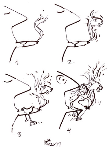 Cartoon: CIGAR (medium) by Kestutis tagged happening,nap,dream,smoke,horse,woman,man,cigar