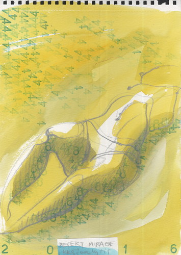 Cartoon: Desert mirage (medium) by Kestutis tagged dada,watercolor,desert,mirage,art,kunst,kestutis,lithuania