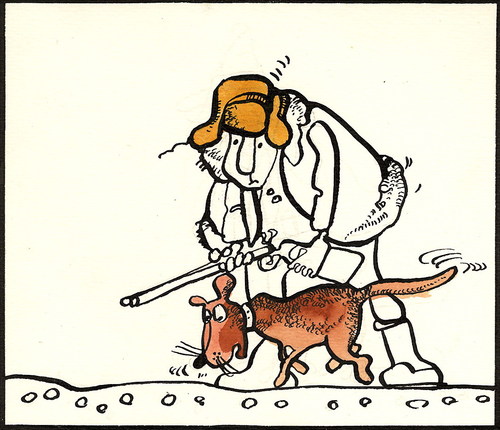 Cartoon: DOG LIFE.  HUNDELEBEN (medium) by Kestutis tagged dog,life,hundeleben,kestutis,lithuania,nature,winter,hunter,jäger,jagd,hunting,hare,hase