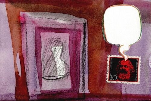 Cartoon: Dreamers (medium) by Kestutis tagged dreamer,art,kunst,marx,churchill,dada,postcard,kestutis,lithuania