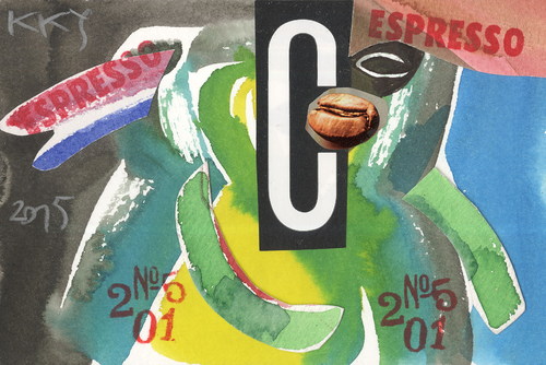 Cartoon: ESPRESSO coffee (medium) by Kestutis tagged dada,postcard,liner,espresso,coffee,kestutis,lithuania,art,kunst