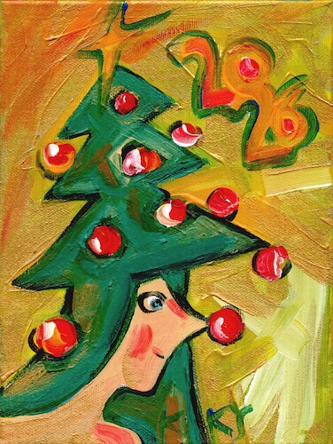 Cartoon: Festive fir tree (medium) by Kestutis tagged 2026,new,year,christmas,art,kunst,kestutis,lithuania