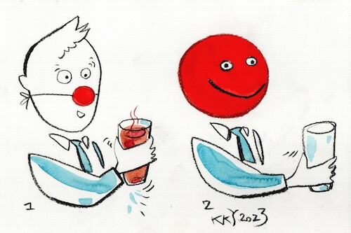 Cartoon: Festive grog (medium) by Kestutis tagged grog,kestutis,lithuania,red,nose,alcohol,holiday,weekend