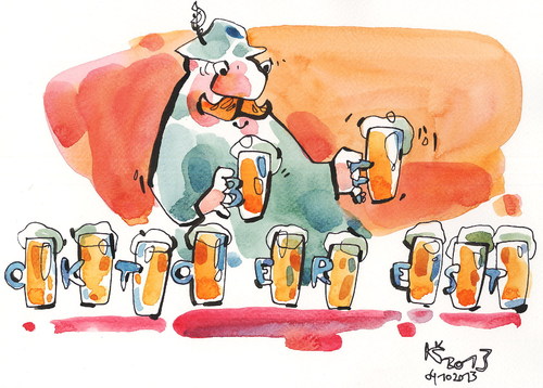 Cartoon: Festive norm (medium) by Kestutis tagged lithuania,kestutis,bier,beer,oktoberfest
