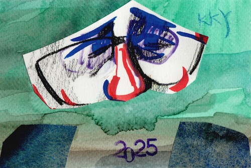 Cartoon: Good evening (medium) by Kestutis tagged good,evening,dada,postcard,art,kunst,kestutis,lithuania