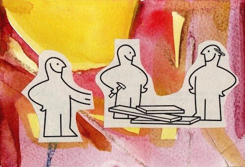 Cartoon: Great team (medium) by Kestutis tagged furniture,great,team,dada,collage,postcard,art,kunst,kestutis,lithuania,building,adventures