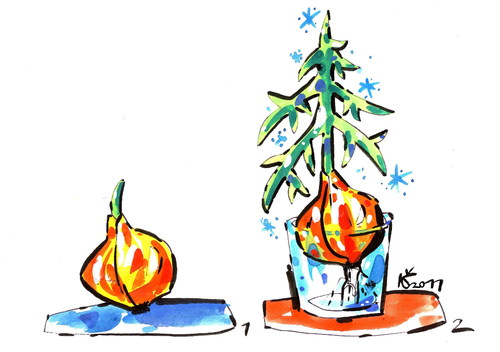 Cartoon: HAPPY NEW YEAR! (medium) by Kestutis tagged happy,new,year,fir,tanne,zwiebel,onion