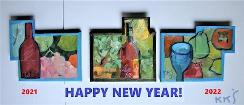 Cartoon: Happy New Year! (medium) by Kestutis tagged miniature,art,kunst,kestutis,lithuania