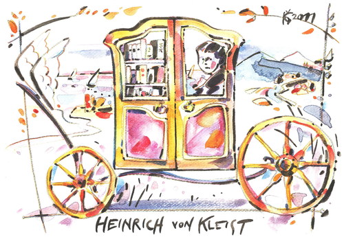 Cartoon: HEINRICH VON KLEIST (medium) by Kestutis tagged heinrich,von,kleist,travel,reise