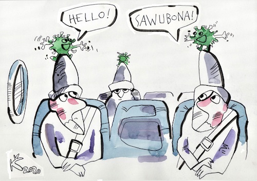Cartoon: Hello! (medium) by Kestutis tagged hello,hi,coronavirus,virus,epidemic,kestutis,lithuania
