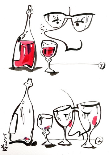 Cartoon: I HELPED GLASSES... (medium) by Kestutis tagged glasses,glass,cup,wine