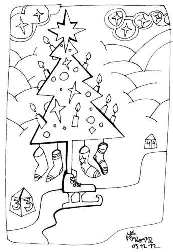 Cartoon: Journey to Christmas (medium) by Kestutis tagged lithuania,kestutis,weihnachten,yourself,december,dezember,claus,santa,2012,colour,christmas,journey