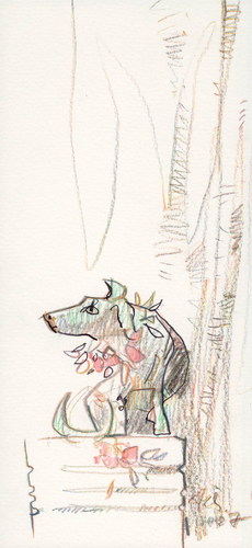 Cartoon: LONDON. BATTERSEA PARK (medium) by Kestutis tagged park,london,animal,nature,pet,tree,lake,sketch,watercolor