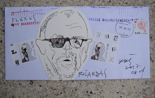 Cartoon: Mail art with sketch. Ricardas (medium) by Kestutis tagged mail,art,sketch,kestutis,lithuania