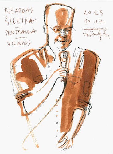 Cartoon: Poet Ricardas Sileika (medium) by Kestutis tagged poet,sketch,kestutis,lithuania