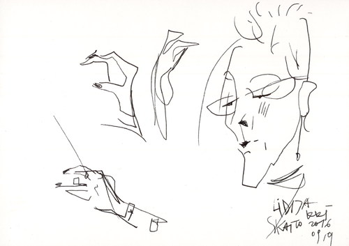 Cartoon: Poetess Lidija Simkute (medium) by Kestutis tagged sketch,australia,poet,kestutis,lithuania