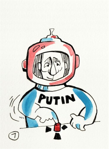 Cartoon: Putins fateful decision (medium) by Kestutis tagged putin,war,ukraine,russia,krieg,russland,kestutis,lithuania