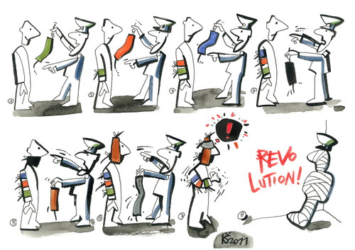 Cartoon: REVOLUTION! (medium) by Kestutis tagged revolution