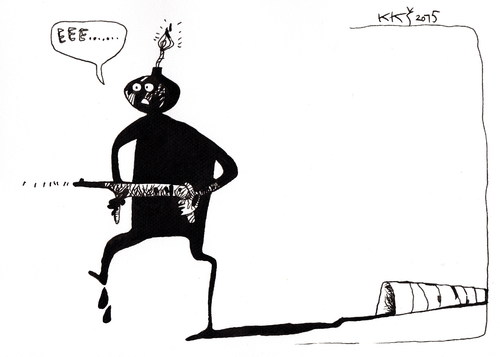 Cartoon: Terrorism (medium) by Kestutis tagged charlie,magazin,humor,satire,presse,hebdo,paris,cartoon,kestutis,lithuania,terrorism