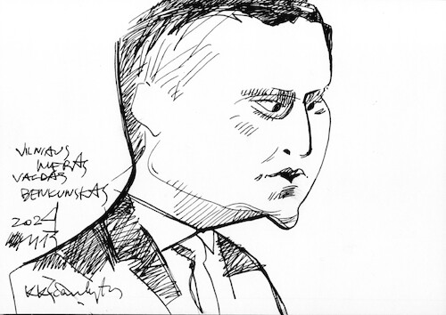 Cartoon: Valdas Benkunskas (medium) by Kestutis tagged sketch,vilnius,mayopr,kestutis,lithuania