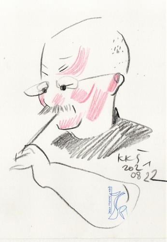 Cartoon: V.Labutis and Jazz musicians (medium) by Kestutis tagged jazz,musicians,kestutis,lithuania,sketch