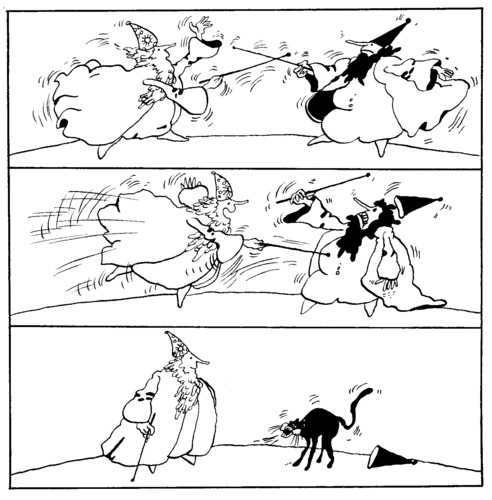 Cartoon: Wizarding duel (medium) by Kestutis tagged strip,lithuania,kestutis,magician,duel,wizard,comic