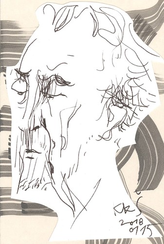 Cartoon: Writer Eugenijus Ignatavicius (medium) by Kestutis tagged sketch,postcard,kestutis,lithuania