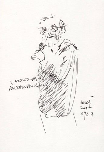 Cartoon: Artists speeches (medium) by Kestutis tagged sketch,artist,kestutis,lithuania