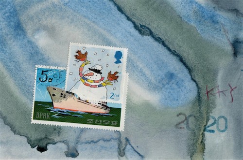 Cartoon: Climate change 1 (medium) by Kestutis tagged climate,change,dada,postcard,art,winter,summer,kunst,kestutis,lithuania