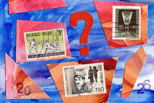 Cartoon: Dilemma (medium) by Kestutis tagged dilemma,charlie,chaplin,man,woman,comic,strip,dada,postcard,art,kunst,kestutis,lithuania