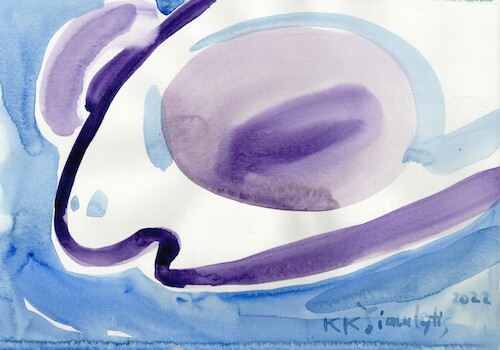 Cartoon: Fish and seal (medium) by Kestutis tagged fish,seal,dada,watercolor,art,kunst,kestutis,lithuania