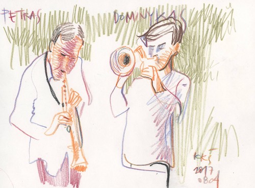 Cartoon: Petras Vysniauskas Jazz (medium) by Kestutis tagged sketch,kestutis,lithuania