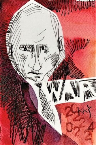 Cartoon: Putin and his double 3 (medium) by Kestutis tagged dada,postcard,youtube,double,war,putin,russia,russland,krieg,ukraine,kestutis,lithuania