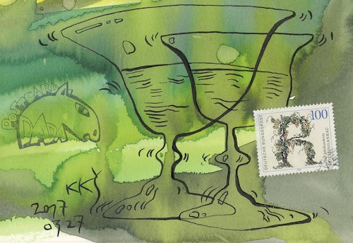Cartoon: Riesling (medium) by Kestutis tagged dada,comic,postcard,kestutis,lithuania,wine