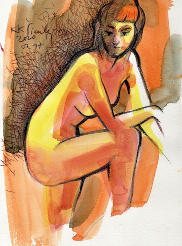 Cartoon: Sketch art. Artist and model 20 (medium) by Kestutis tagged sketch,art,artist,kunst,kestutis,lithuania