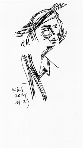 Cartoon: Stage image (medium) by Kestutis tagged sketch,scene,actress,kestutis,lithuania,art,kunst