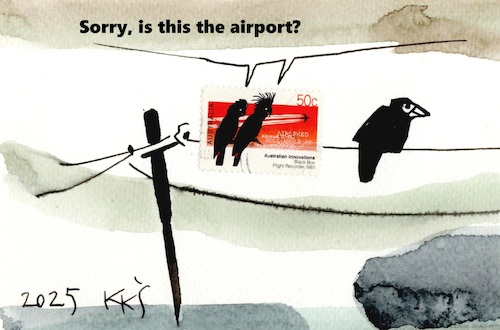 Cartoon: Travelers (medium) by Kestutis tagged dada,postcard,bird,art,kunst,kestutis,lithuania,revolution