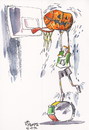 Cartoon: BASKETBALLER NIGHTMARE (small) by Kestutis tagged basketball nightmare pumpkin london 2012 olympics summer trommeln drum sport halloween fan lithuania kestutis siaulytis
