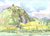 Cartoon: BONN. KÖNIGS-WINTER. DRACHENFEL (small) by Kestutis tagged watercolor,rhein,bonn,aquarell,germany,deutschland