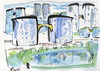 Cartoon: CITY EYES (small) by Kestutis tagged city,eyes,nature,environment